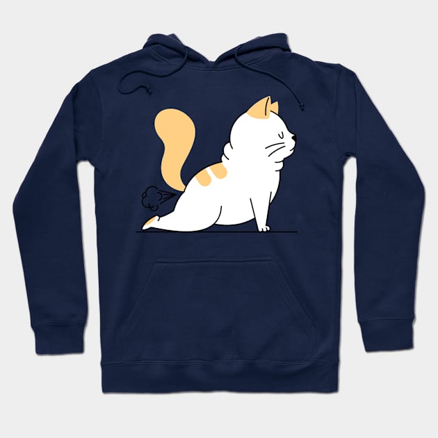 Yoga Fart Cat Hoodie by InkyArt